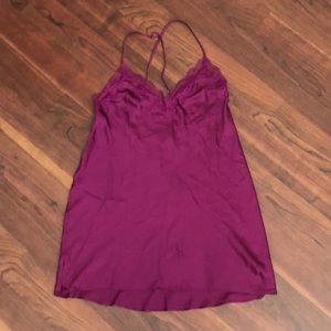 Victorias Secret Burgundy Satin Slip Dress, Size: M
